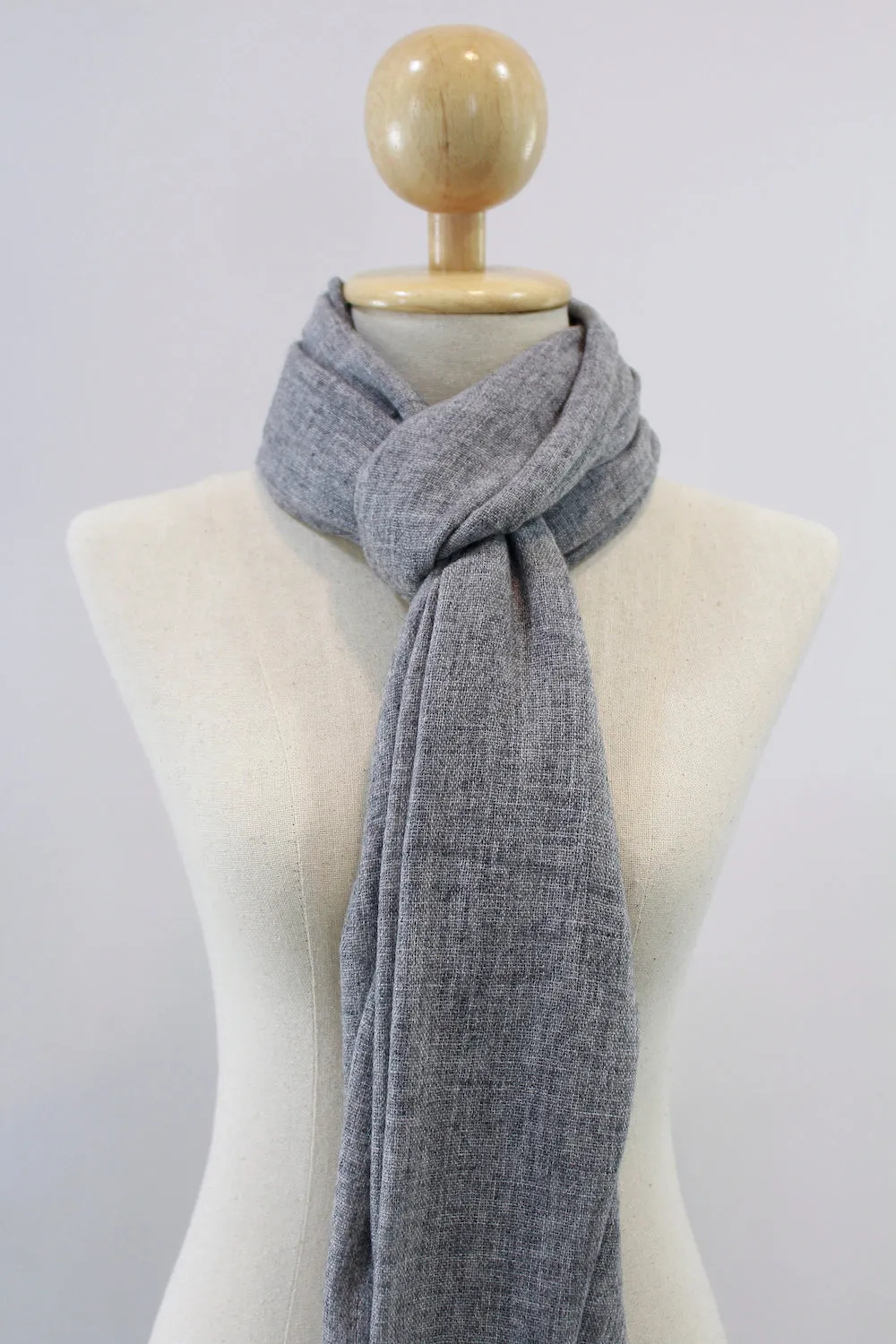 100% Cashmere Medium Grainy Gray Pashmina Shawl/Scarf