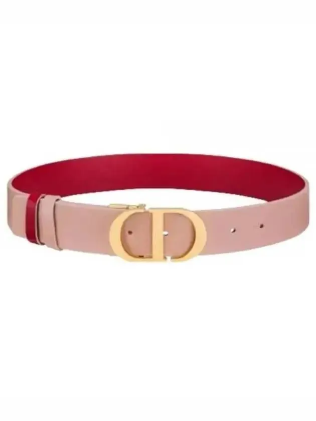 30 Montaigne 35mm Smooth Calfskin Reversible Belt Pink