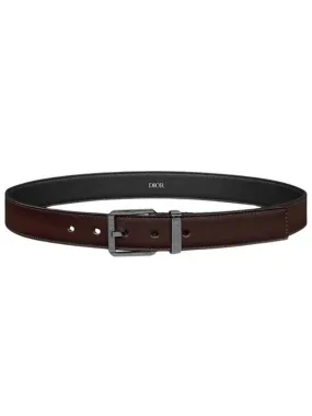 30MM Smooth Calfskin Leather Belt Brown