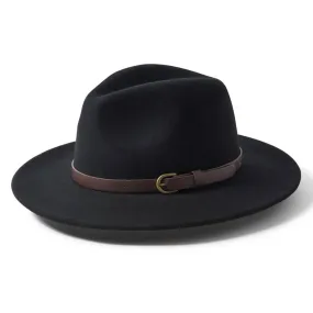 Adventurer Fedora Felt Hat - Black by Failsworth