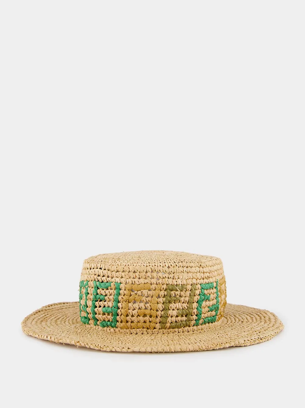 Beige Raffia FF Hat