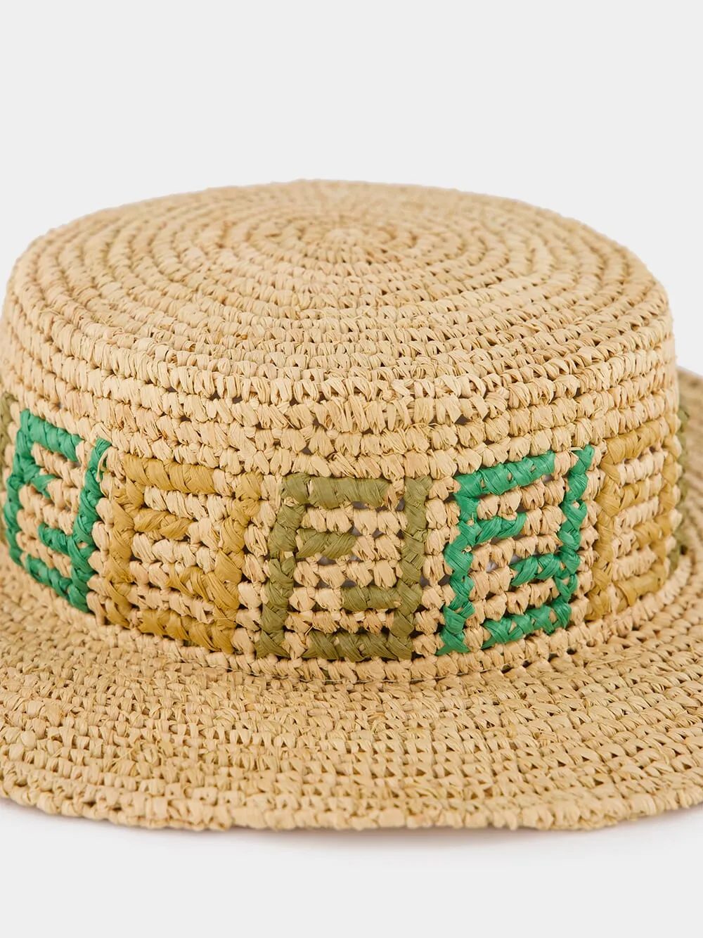 Beige Raffia FF Hat