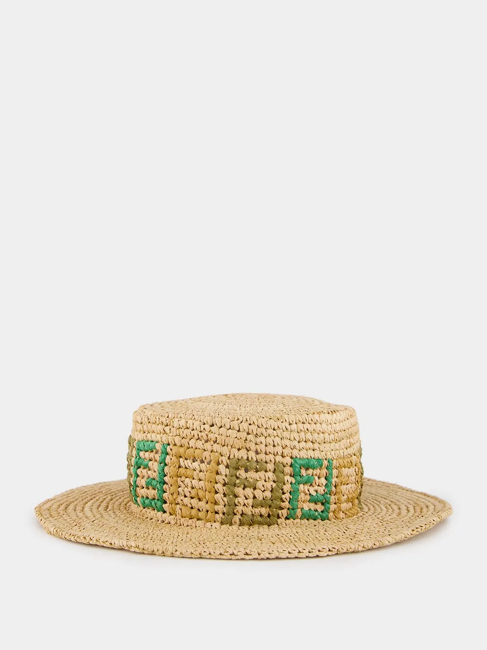 Beige Raffia FF Hat