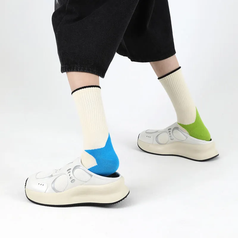 Beligogo 5 Chic & Cozy Geometric Print Mid-Calf Socks