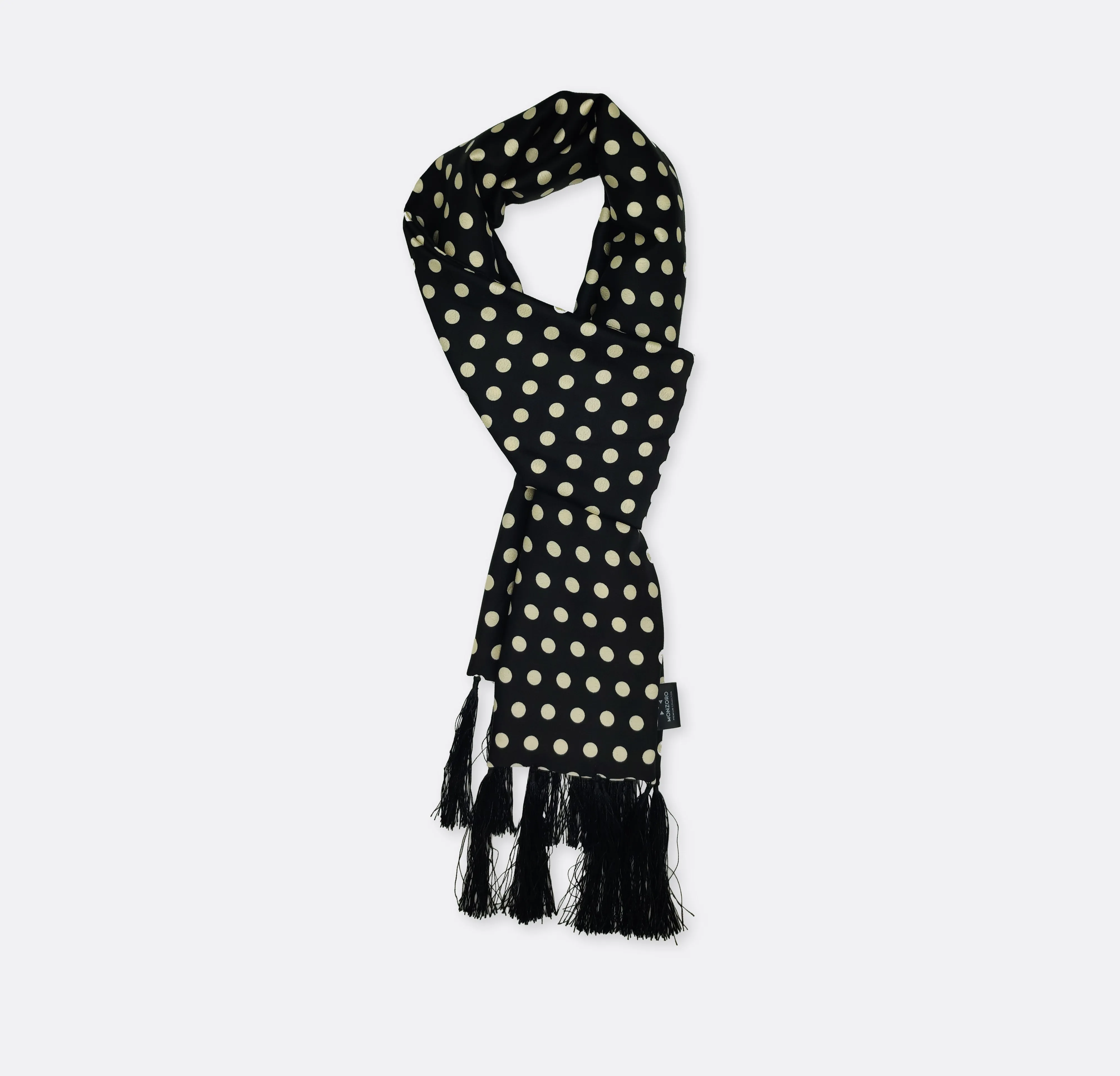 Black Base Polka - Silk Men Scarves