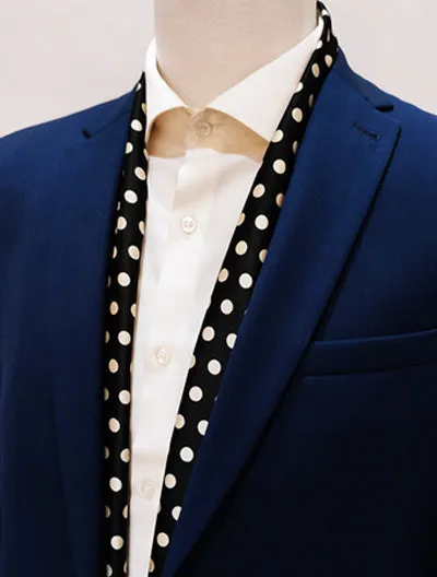 Black Base Polka - Silk Men Scarves