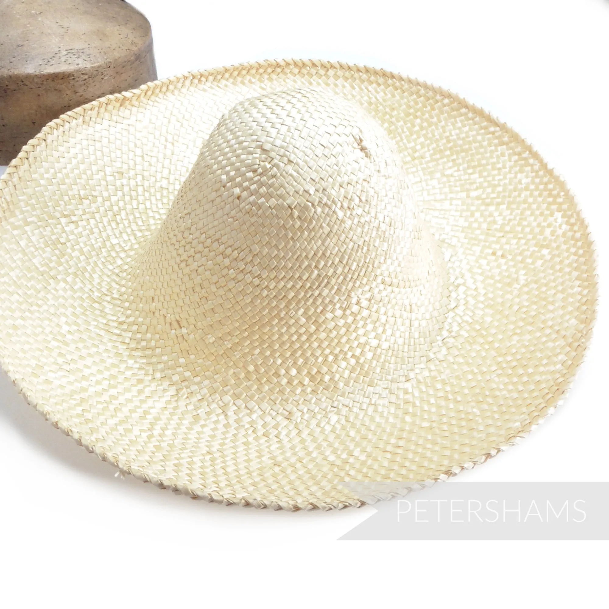 Bleached Wheatgrass Straw Capeline Hat Body - 11"