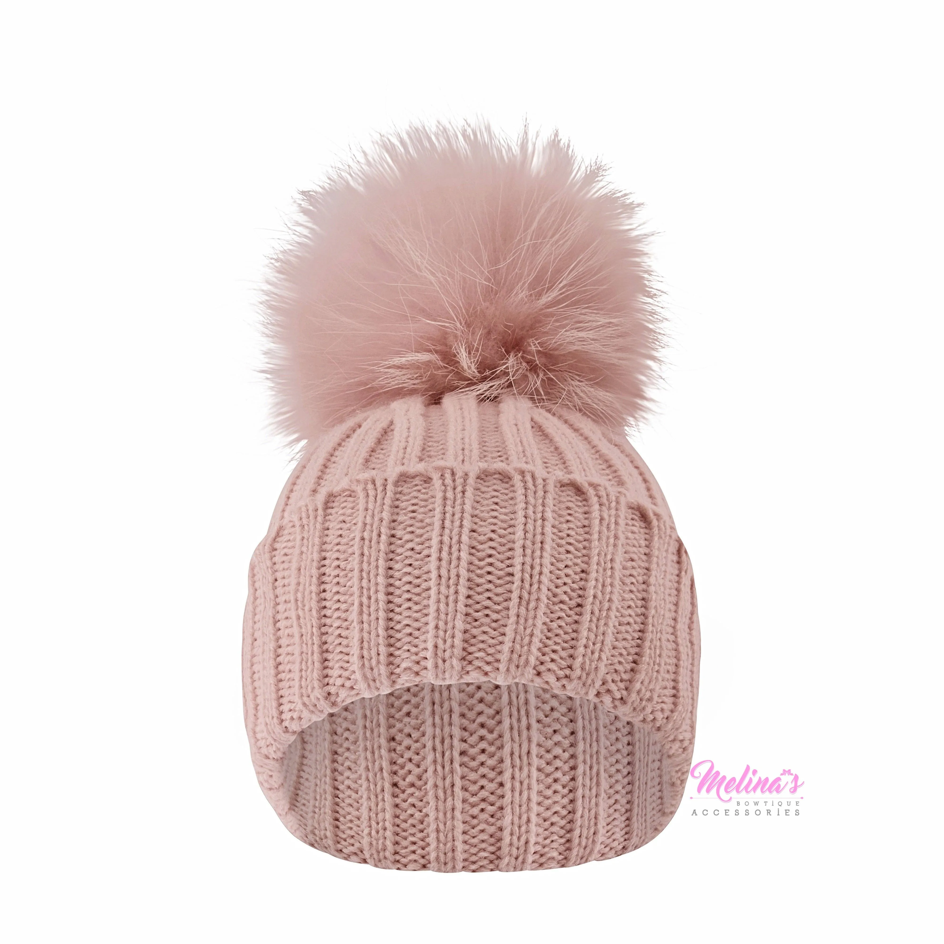 Blush Pom Beanies