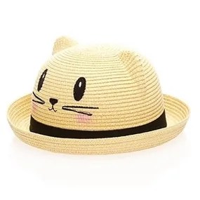 Boardwalk Style - Kids Straw Kitty Hat