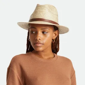 Brixton Messer Straw Fedora - Natural