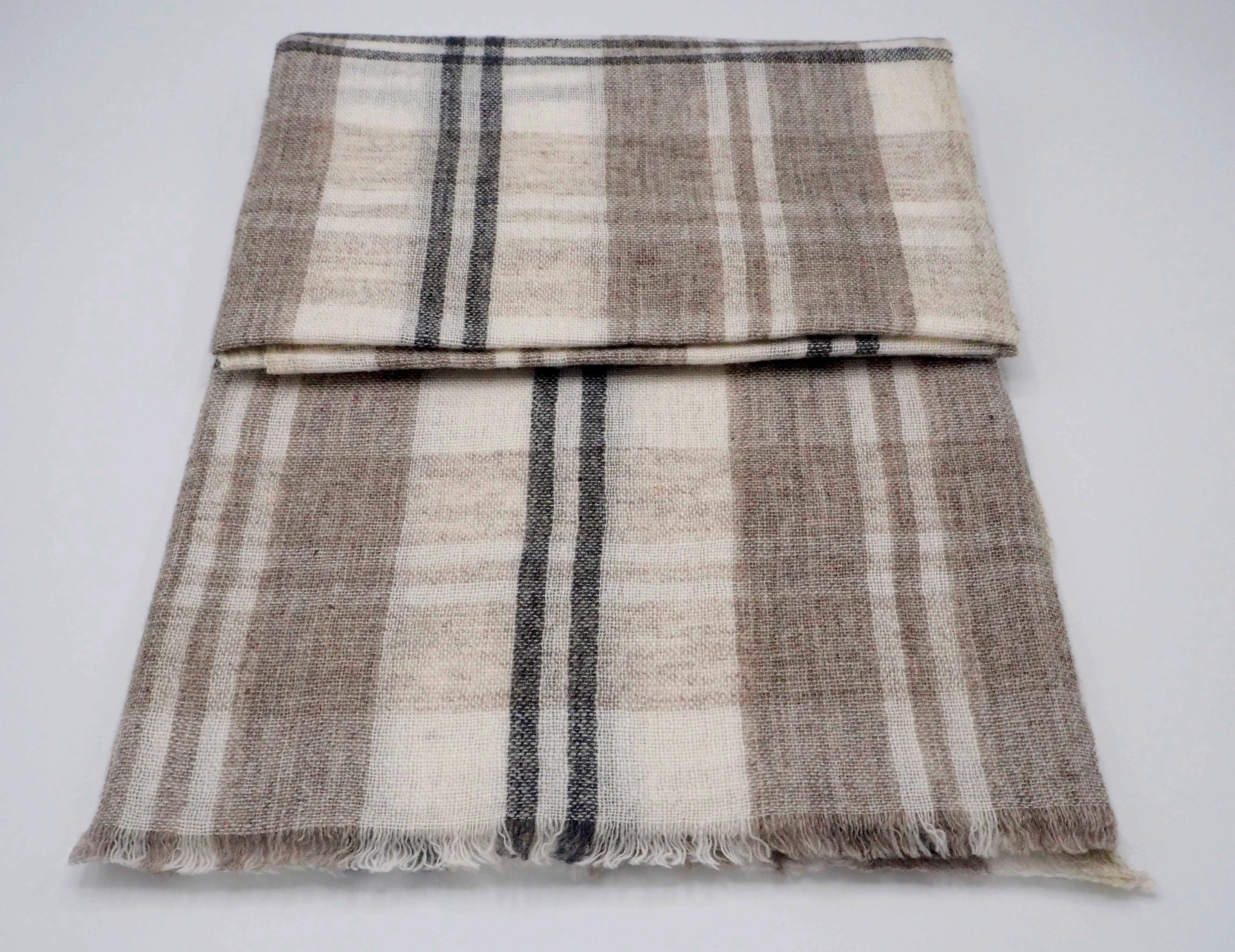 Brown & Black Lined Pashmina Scarf