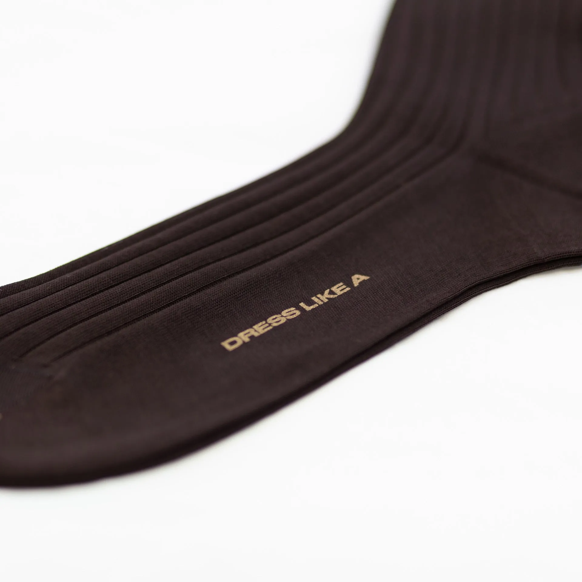 Brown ribbed cotton socks