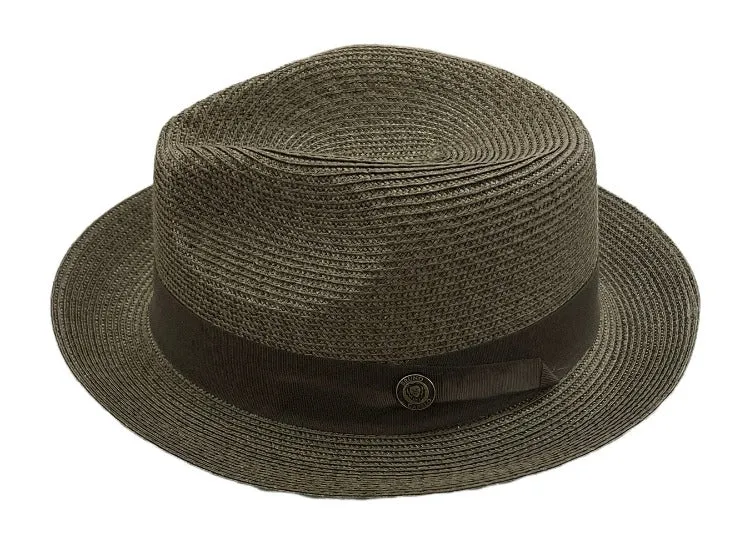 Bruno Capelo olive Men's straw hat casual and dress summer