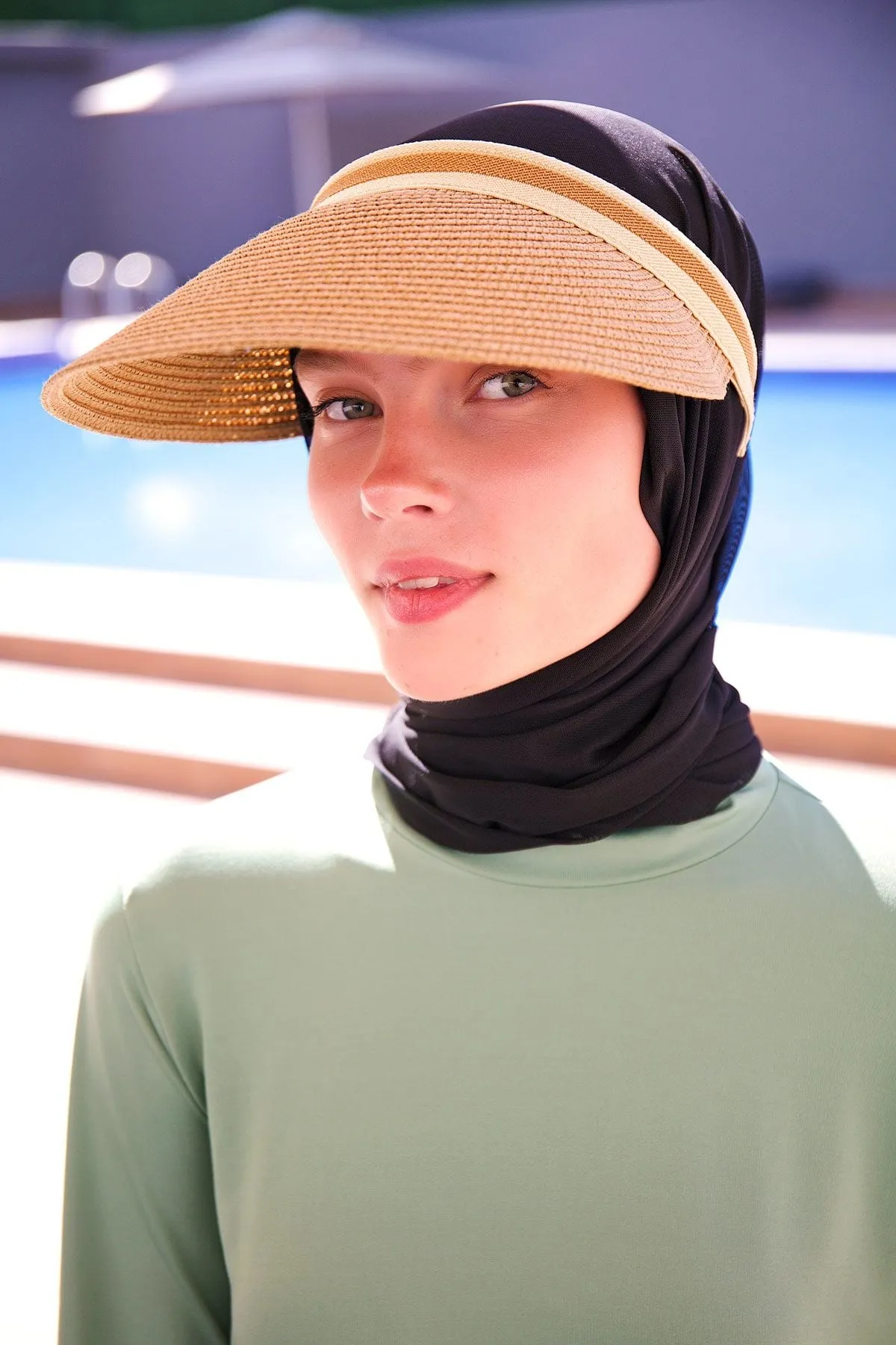 Camel Straw Visor Hat 14398