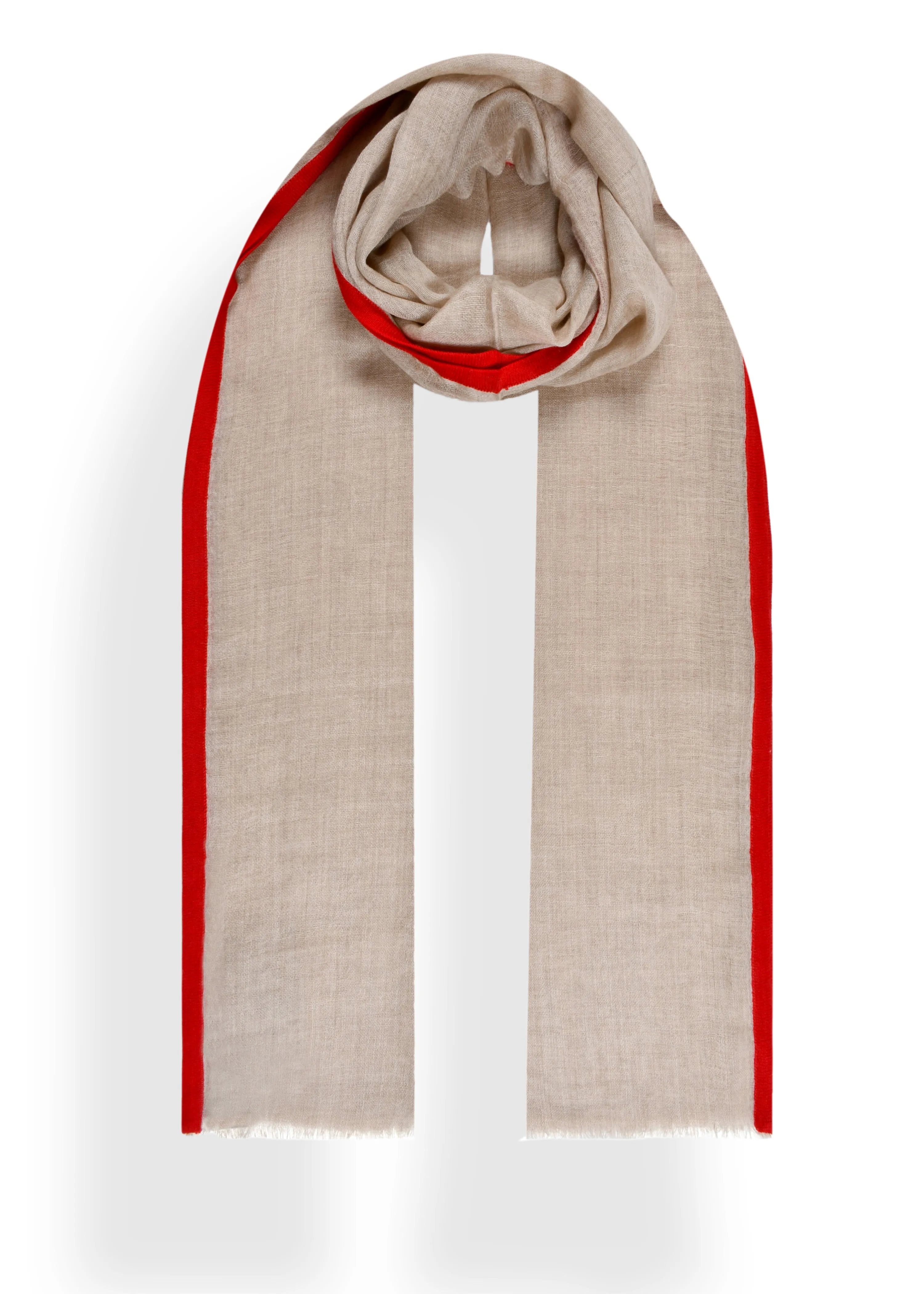 Cashmere Gauze Stole with Knitted Selvedge in Cashmere