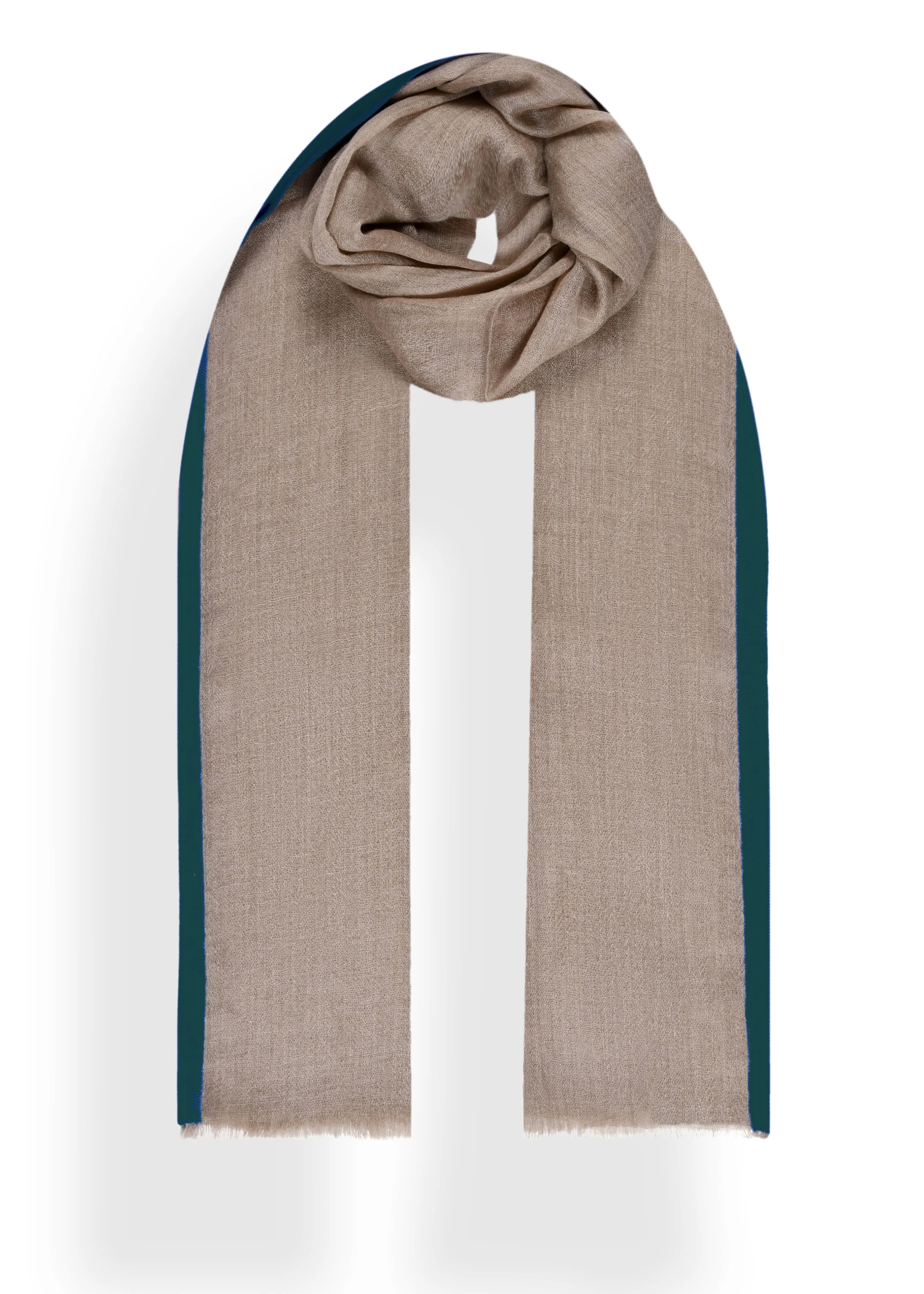 Cashmere Gauze Stole with Knitted Selvedge in Cashmere