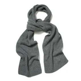 Cashmere Ribbed Scarf in Flannel