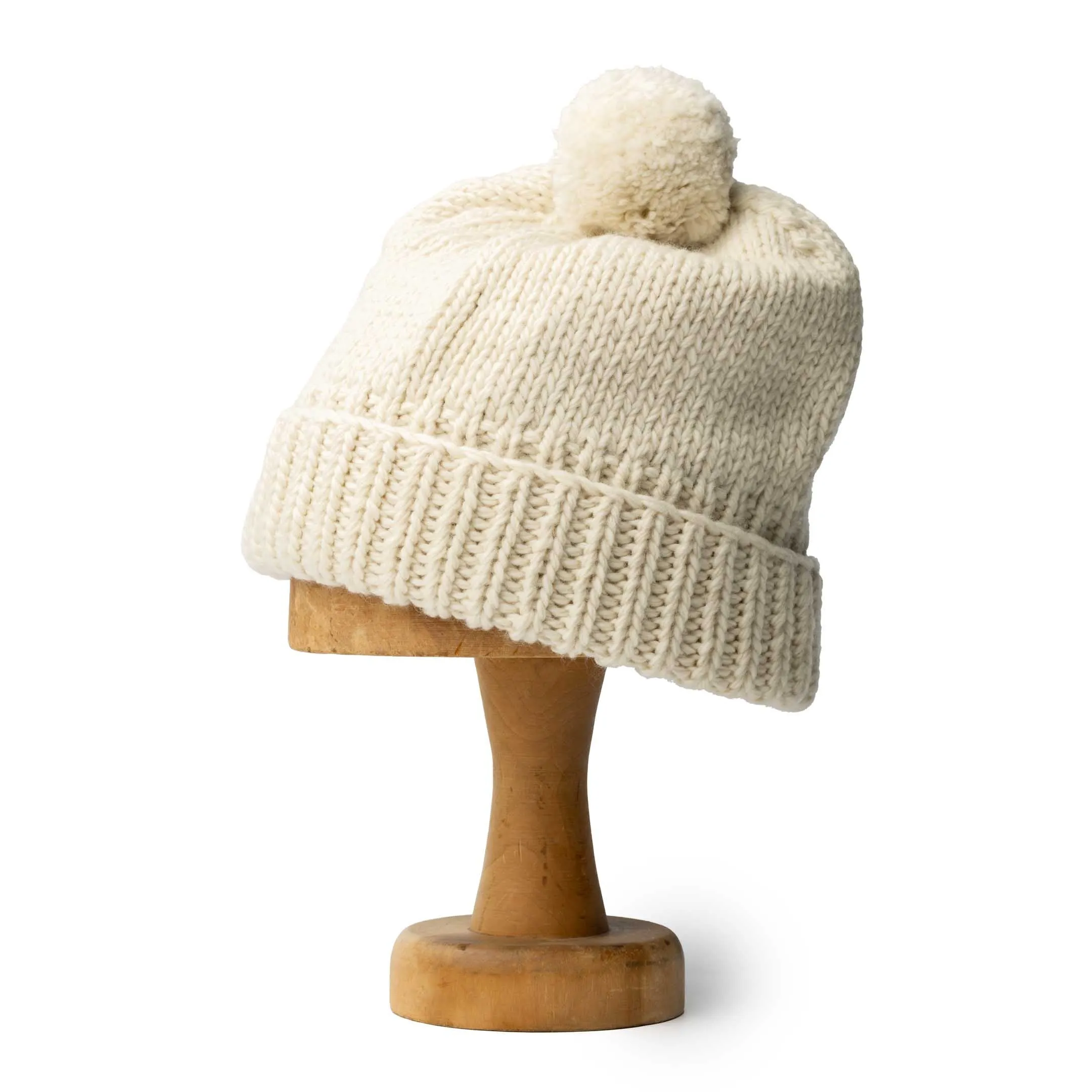 Chamula Double Cuff Cap Solid Ivory