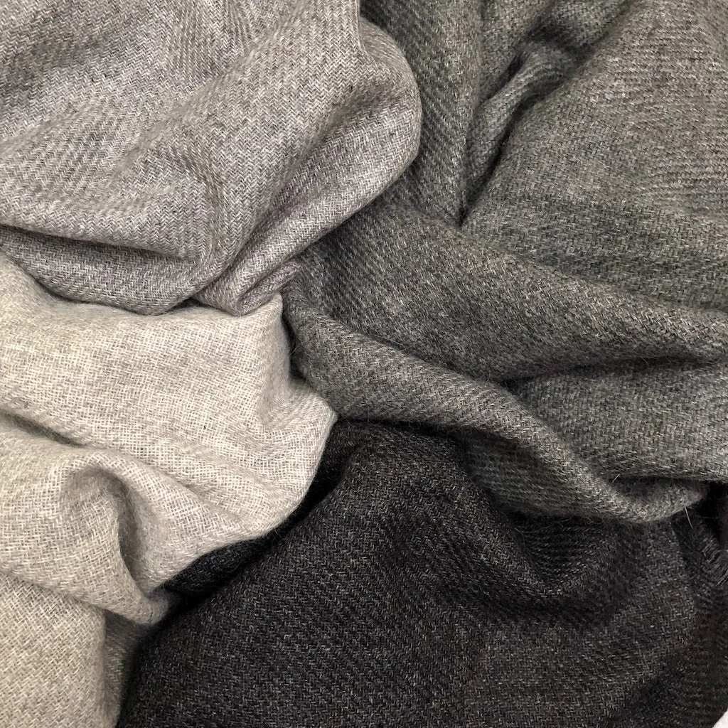 Charcoal Handloom Cashmere Scarf by SLATE   SALT