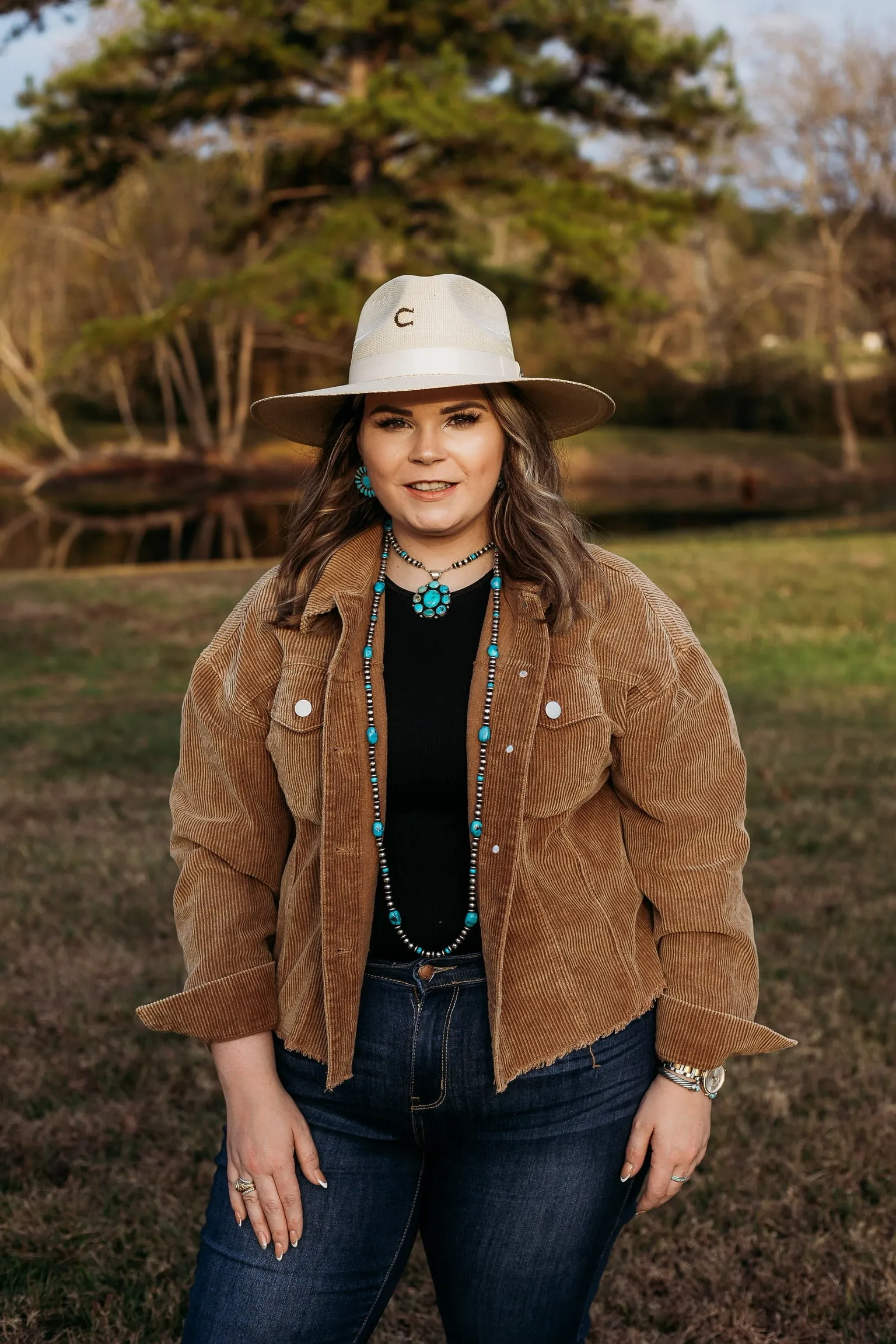 Charlie 1 Horse | Mexico Shore Straw Stiff Brim Hat with Thunderbird in Natural Tan