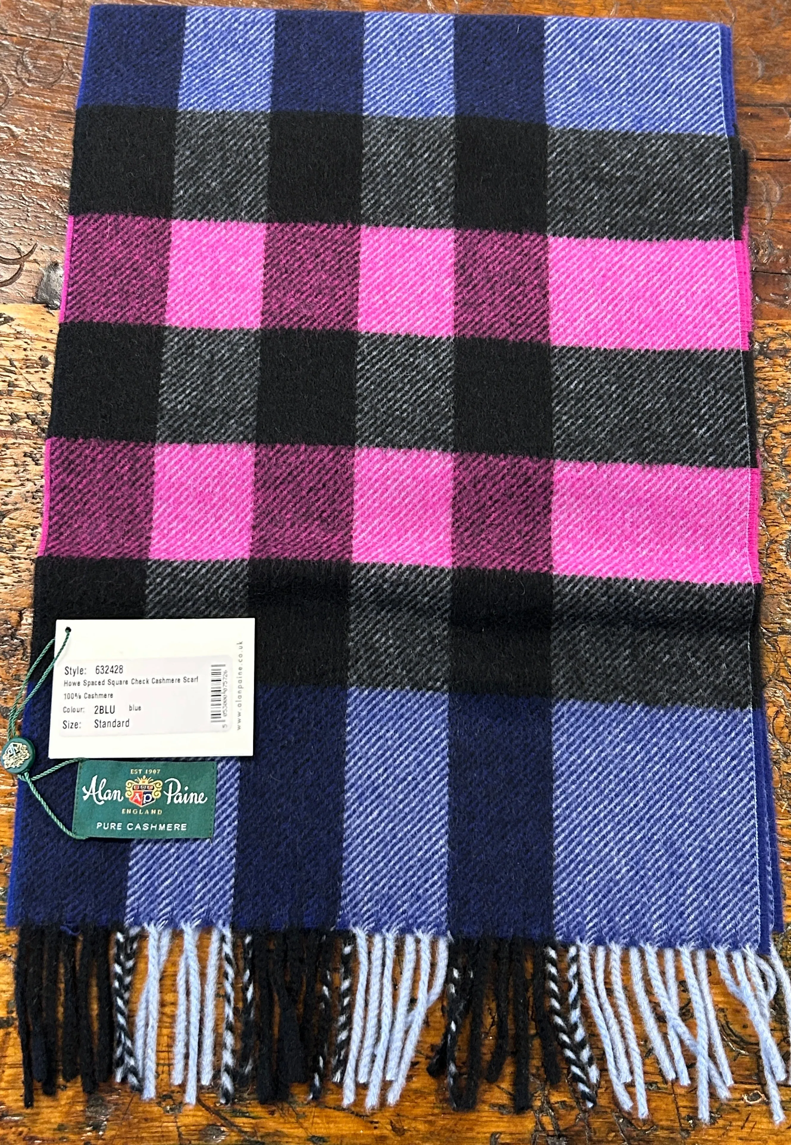 CHECK CASHMERE SCARF