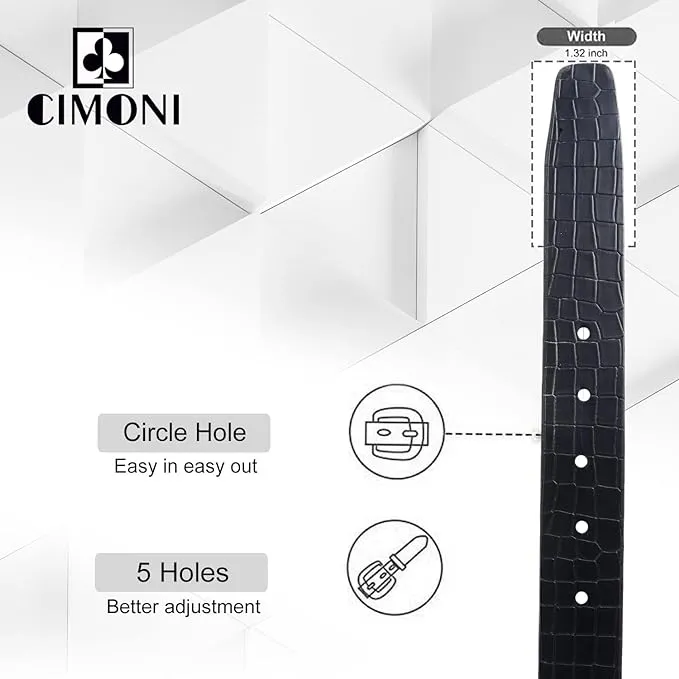 CIMONI® Reversible Vegan Leather Belt for Men with Easier Adjustable 2 in 1 Micro Adjustable Belt (Pack of 1)