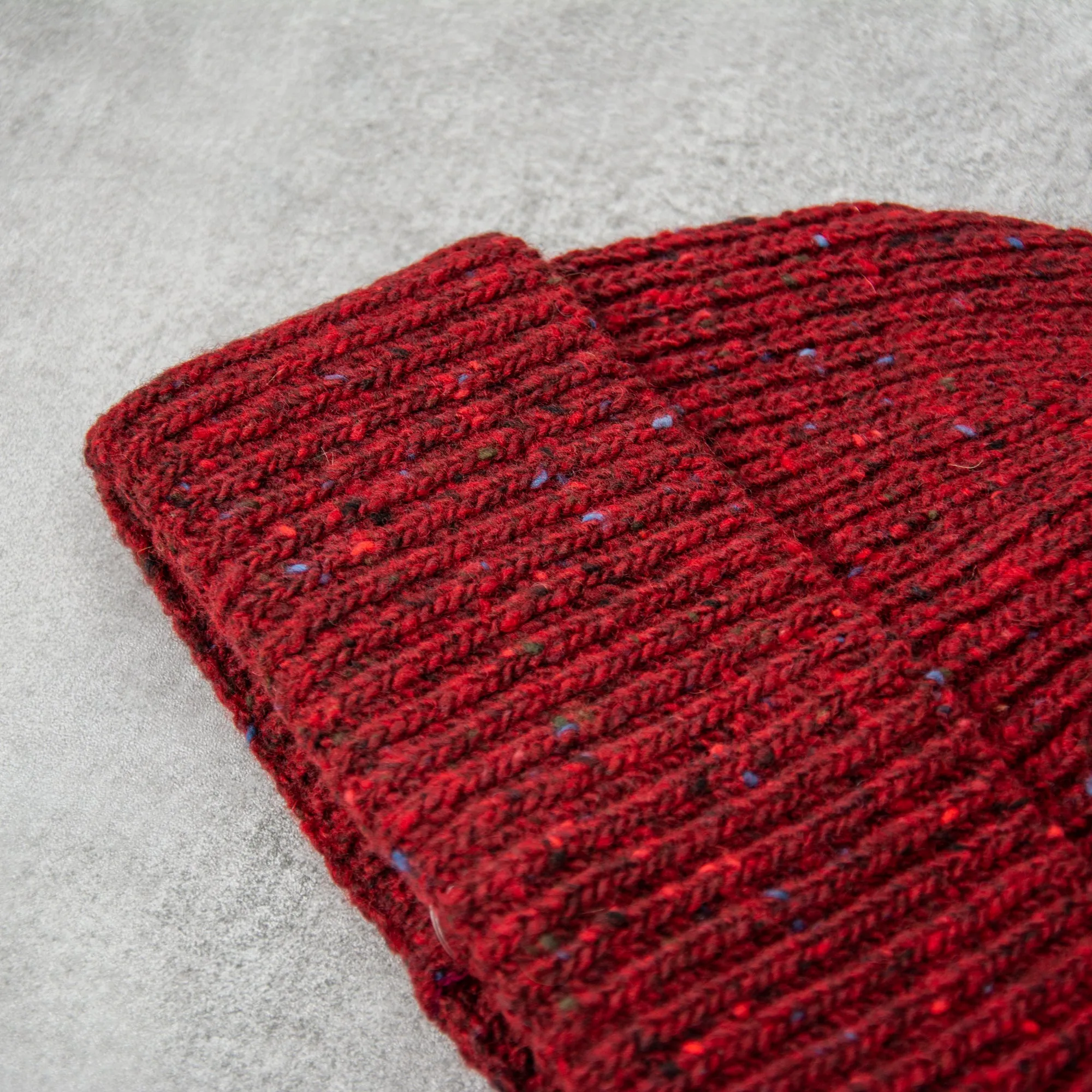 Donegal Wool Beanie - Burgundy