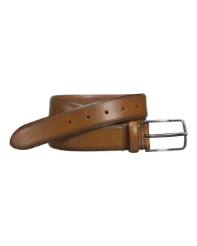 Edge-Perfed Embossed Belt In Tan Cognac