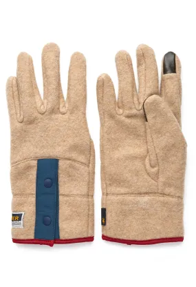 Elmer Recycled Wool Fleece Gloves - Camel