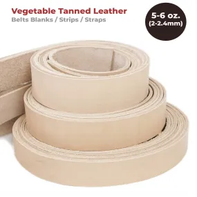 ELW Leather Blank Belt | 5-6 Oz. (2-2.4mm) Thickness | Size from 1/2" to 4" | Cowhide Vegetable Tanned | Full Grain Strip, Strap | Ideal for DIY Belts for Tooling, Crafting, Stamping, Dyeing