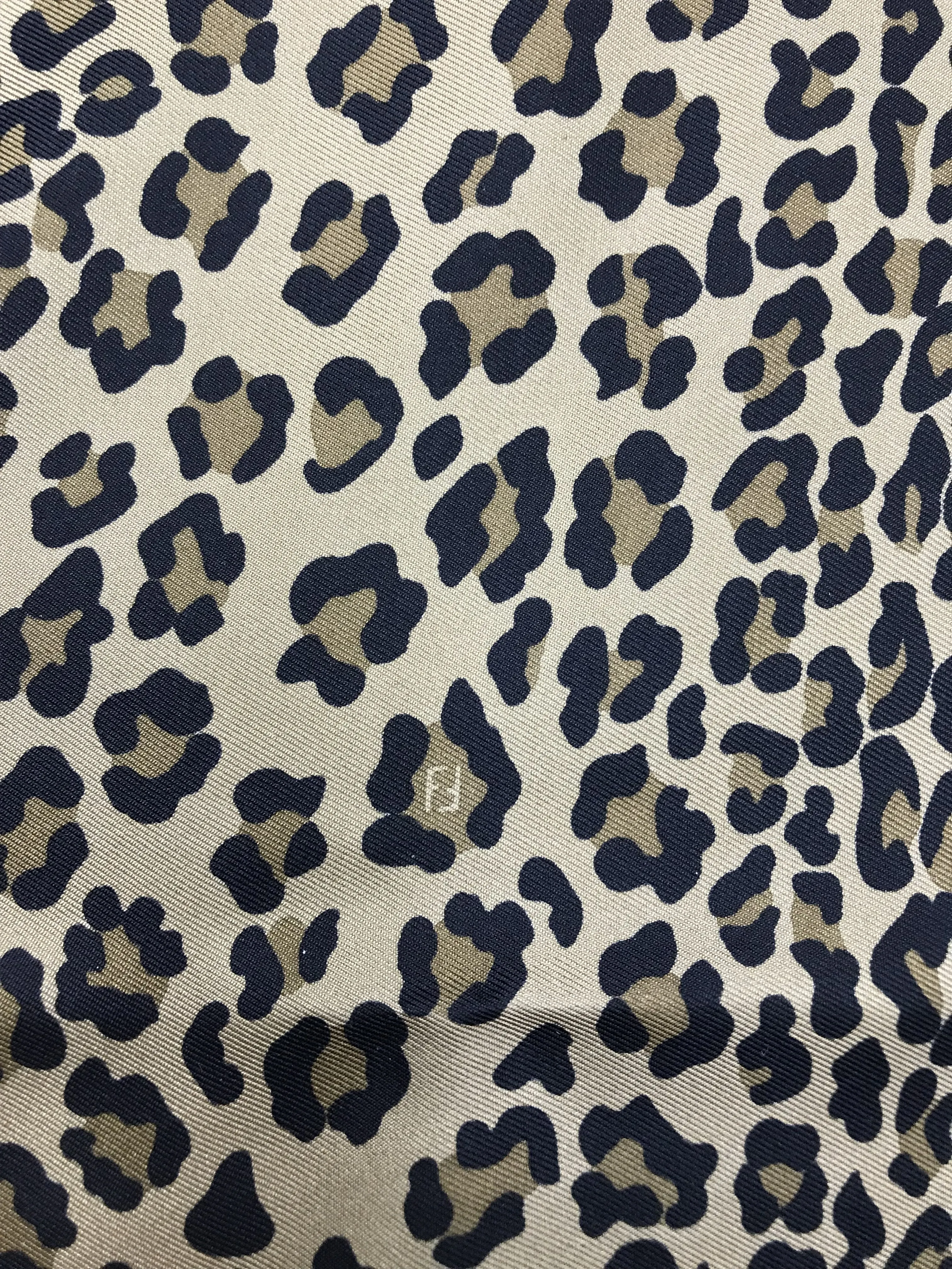 Fendi Leopard Print Silk Scarf