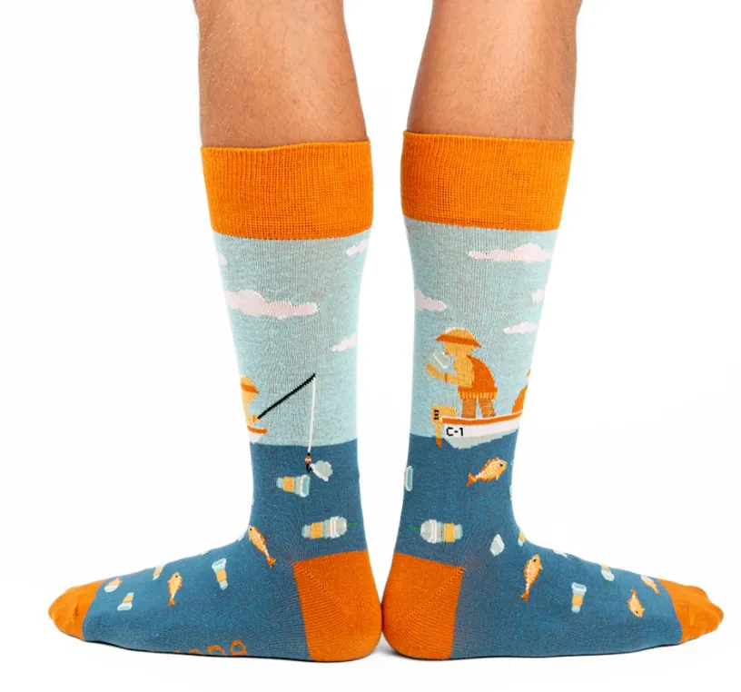 Gone Fishing Socks Deep Water