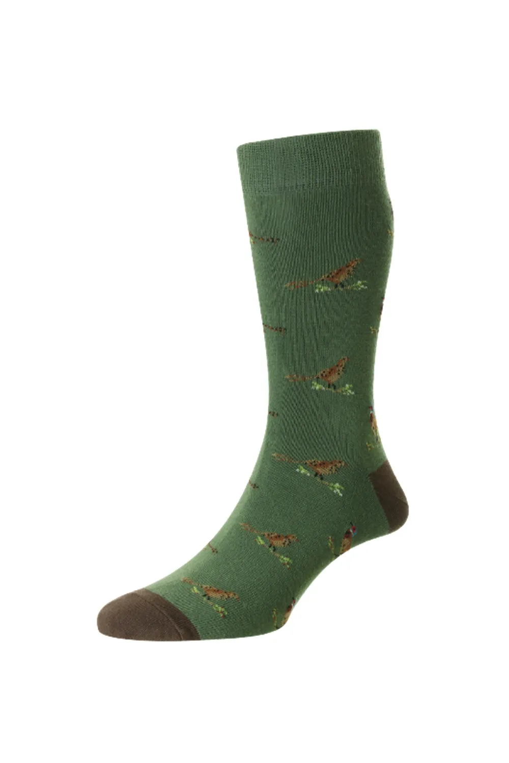 HJ Hall Pheasant and Grouse Motif Rich Cotton Socks