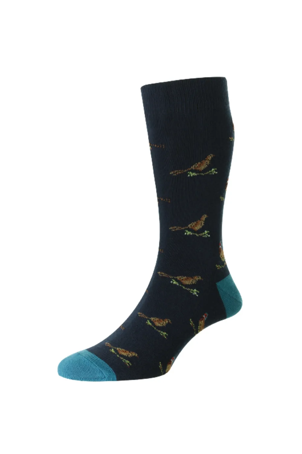 HJ Hall Pheasant and Grouse Motif Rich Cotton Socks