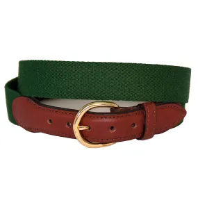 Hunter Green Surcingle Leather Tab Belt