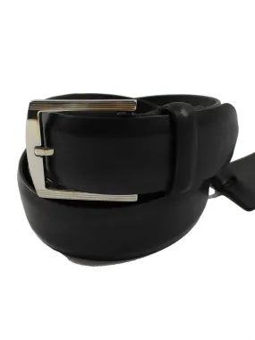 Kiton Belt Black Leather Men Belt 115 / 46 REDUCED - SALE