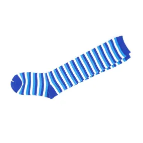 Knee High Socks Striped Ladies Long Womens Blue White Stripe AU Stock