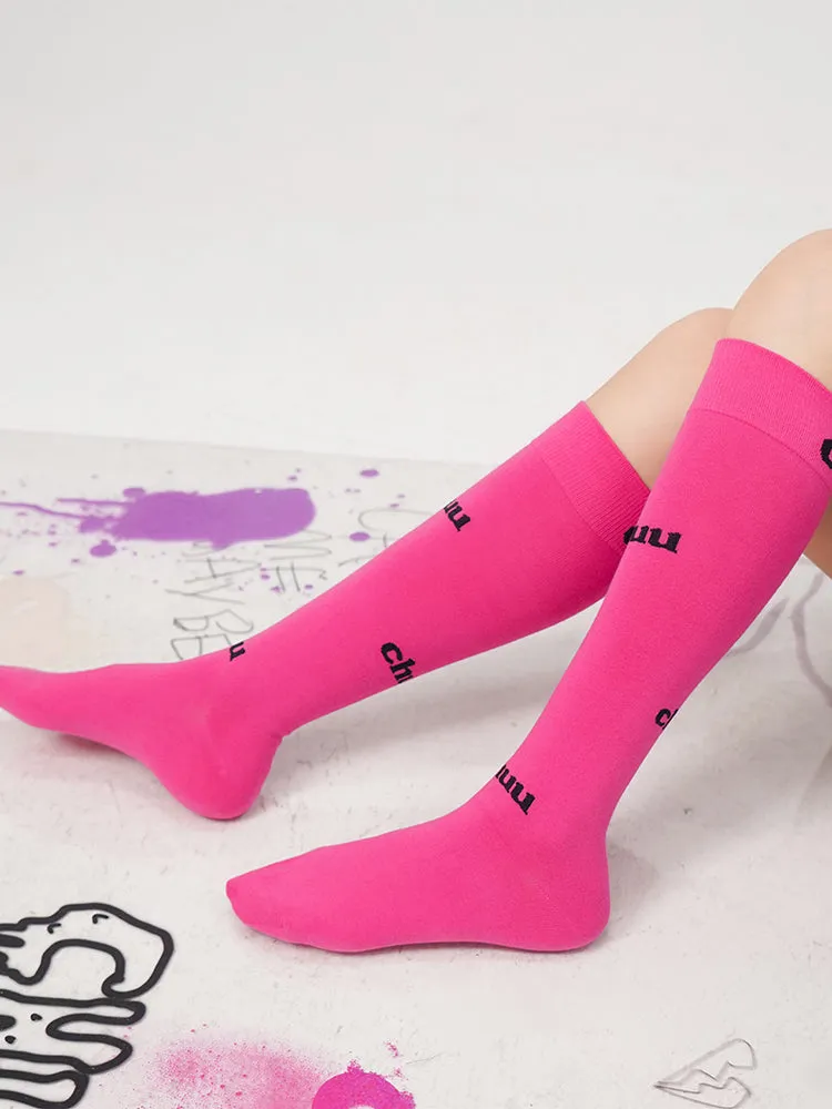 Lettering Knee Socks