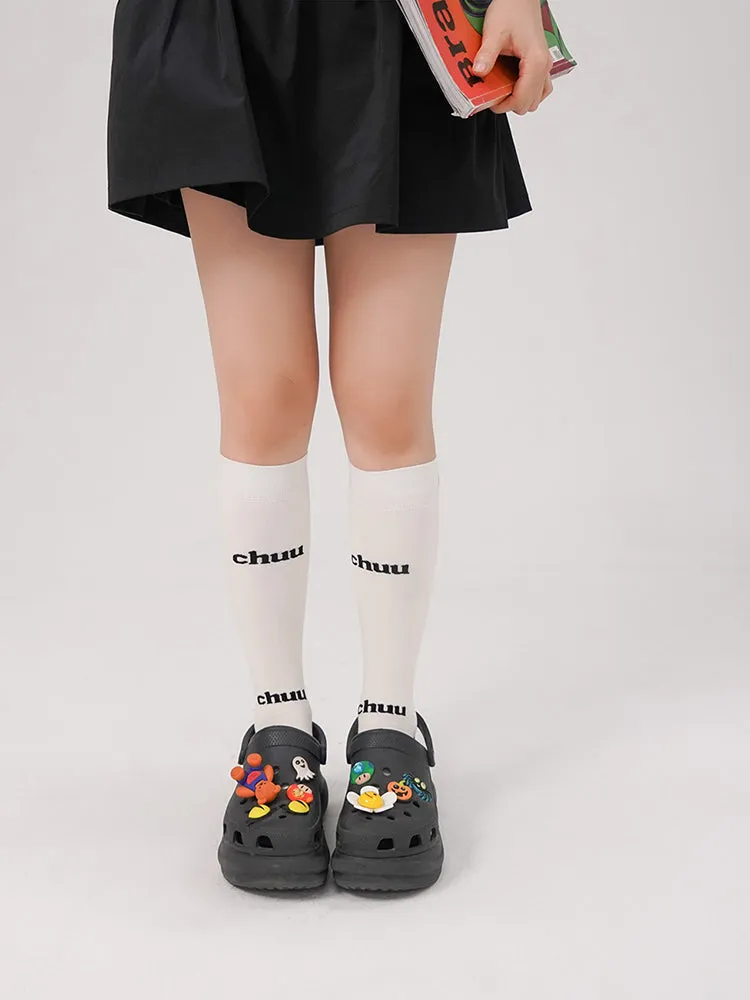 Lettering Knee Socks