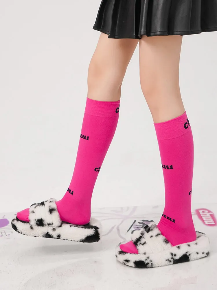 Lettering Knee Socks