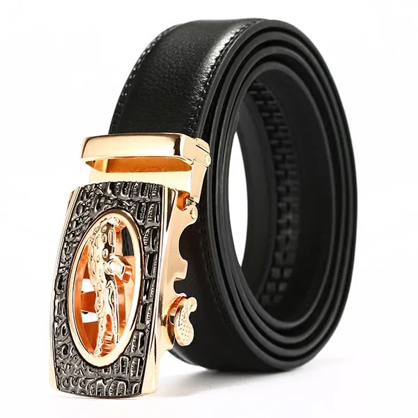 [LFMB]Famous Brand Belt Men Top Quality Genuine Luxury Leather Belts for Men,Strap Male Metal Automatic Buckle