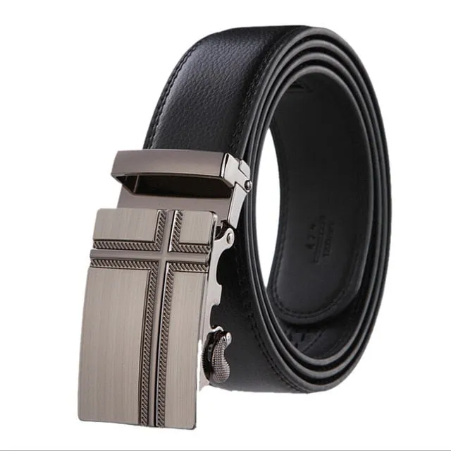 [LFMB]Famous Brand Belt Men Top Quality Genuine Luxury Leather Belts for Men,Strap Male Metal Automatic Buckle