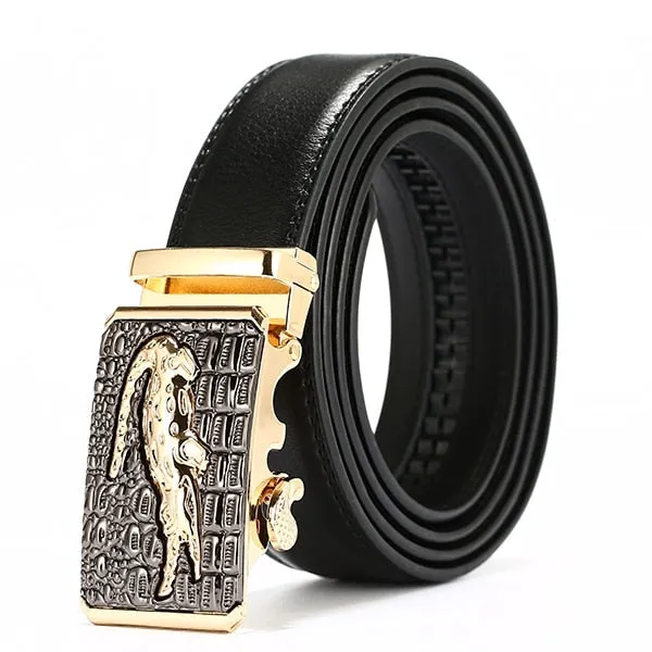 [LFMB]Famous Brand Belt Men Top Quality Genuine Luxury Leather Belts for Men,Strap Male Metal Automatic Buckle