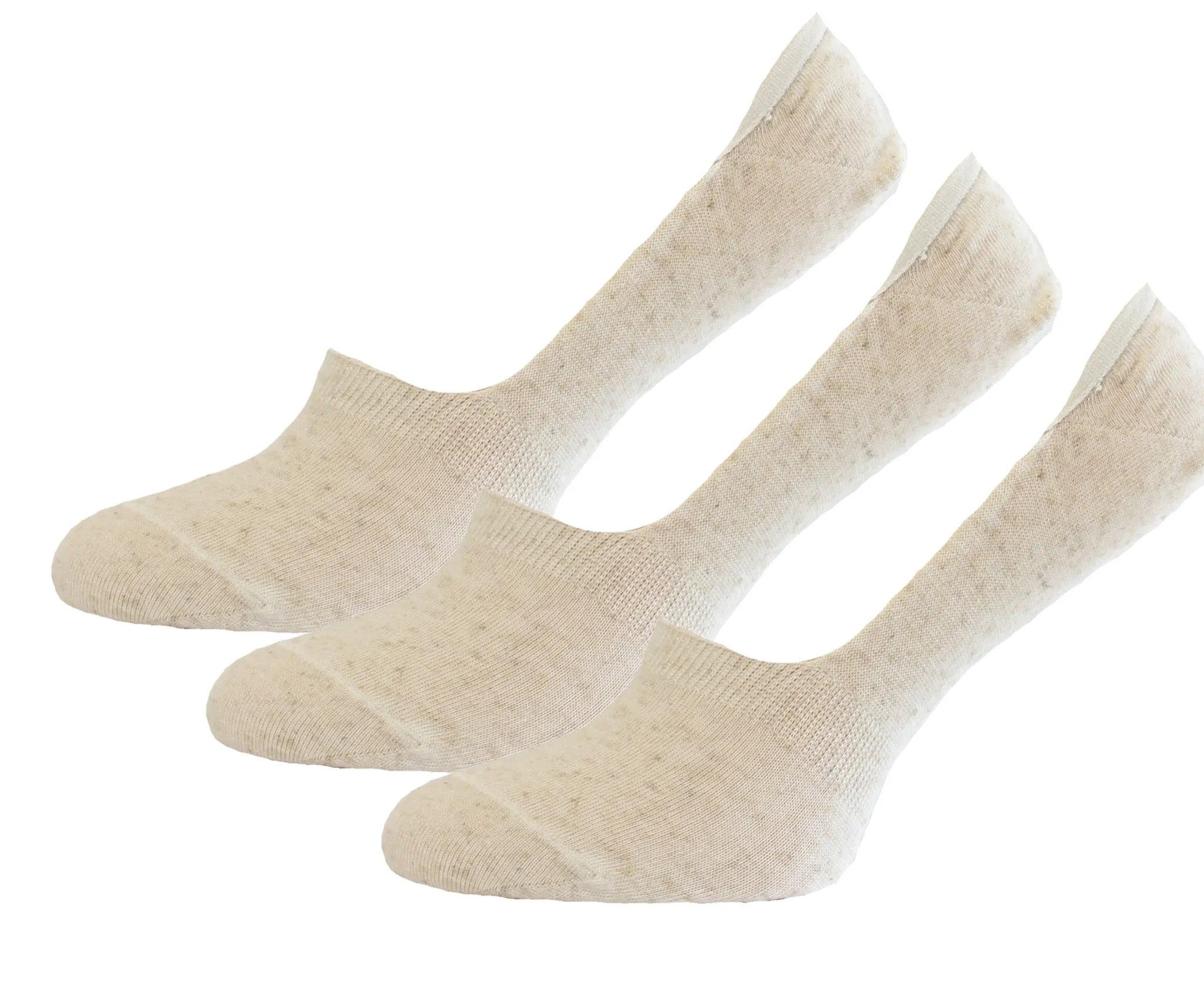 Linen Flax Men's Soft Breathable No Show Socks 3-pairs.