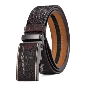 Luxury Leather Crocodile Buckle Belt