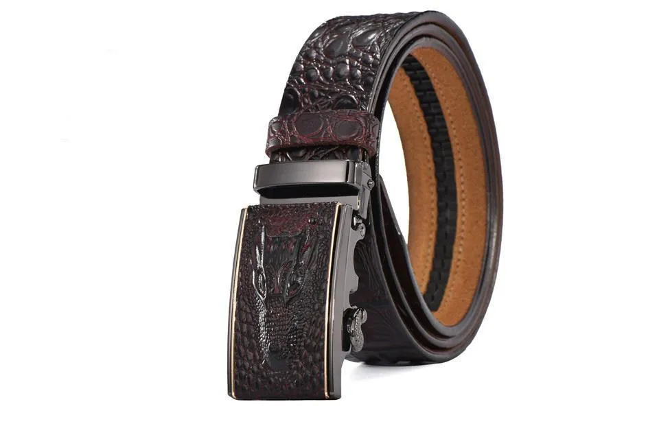 Luxury Leather Crocodile Buckle Belt