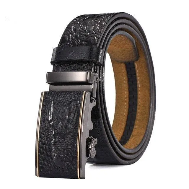 Luxury Leather Crocodile Buckle Belt