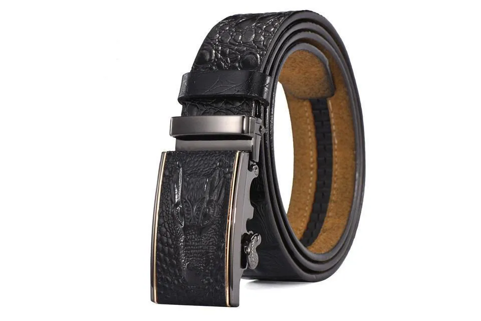 Luxury Leather Crocodile Buckle Belt