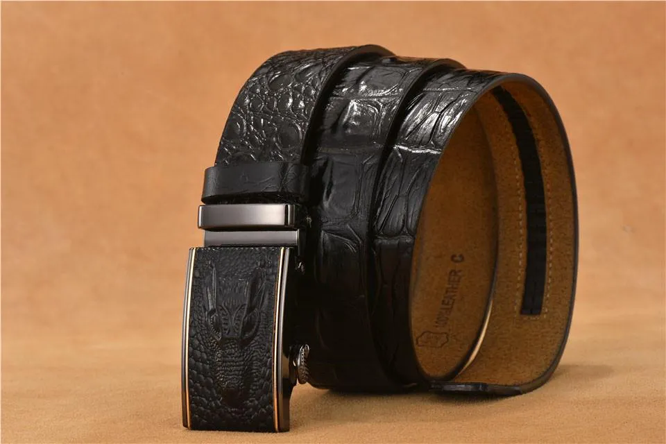 Luxury Leather Crocodile Buckle Belt