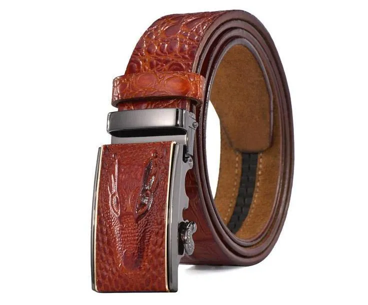 Luxury Leather Crocodile Buckle Belt